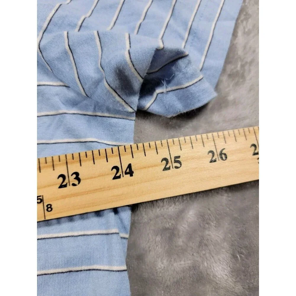 Polo ralph Lauren cotton Bleecker‎ blue white striped shirt men's XL